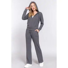 Load image into Gallery viewer, Women&#39;s Gray Long Sleeve Hoodie Jacket &amp; Pants Sweatsuit Set
