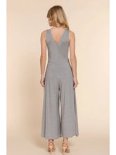 Load image into Gallery viewer, Gray Sleeveless Double V-Neck Surplice Knit Jumpsuit
