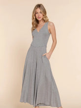 Load image into Gallery viewer, Gray Sleeveless Double V-Neck Surplice Knit Jumpsuit
