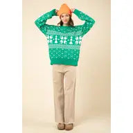 Load image into Gallery viewer, Green Holiday Sweater - Athena&#39;s Fashion Boutique
