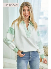 Load image into Gallery viewer, Count On Me Jade and Ivory Sweatshirt
