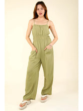 Load image into Gallery viewer, Sage Front Pintuck Detail Solid Woven Jumpsuit
