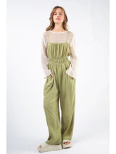 Load image into Gallery viewer, Sage Front Pintuck Detail Solid Woven Jumpsuit
