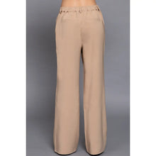 Load image into Gallery viewer, Taupe One Button Back Elastic Detail Straight Woven Long Pants
