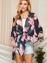 Load image into Gallery viewer, Women Multi Color Floral Open Kimono
