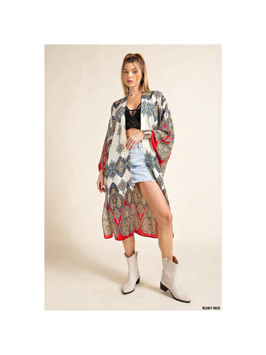 Long Pattern Kimono - Athena's Fashion Boutique