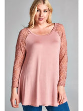 Load image into Gallery viewer, Mauve Floral Color Lace Tunic Top - Athena&#39;s Fashion Boutique
