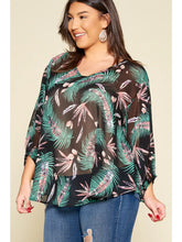 Load image into Gallery viewer, Tropical Leaf Chiffon Top - Athena&#39;s Fashion Boutique
