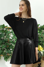 Load image into Gallery viewer, Black Faux Leather Skirt with Back Zipper - Athena&#39;s Fashion Boutique
