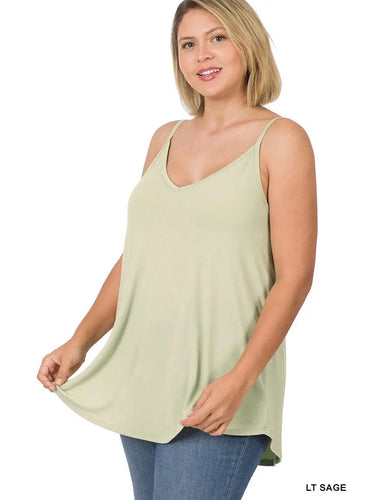 Light Sage Reversible Spaghetti Cami - Athena's Fashion Boutique