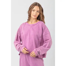 Load image into Gallery viewer, Lilac Washed Comfy Knit Top &amp; Pants Set
