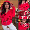 Load image into Gallery viewer, Lina Oversize Checker Heart Silk Rose Gold Full Zip Hoodie
