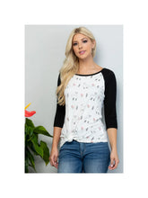 Load image into Gallery viewer, Llama Print Raglan Shirt - Athena&#39;s Fashion Boutique
