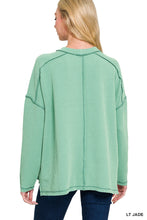 Load image into Gallery viewer, Jade Raised Rib Raw Edge Boat Neck Long Sleeve Top
