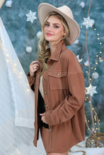 Load image into Gallery viewer, Mauve Brown Oversized Button Down Jacket
