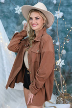 Load image into Gallery viewer, Mauve Brown Oversized Button Down Jacket
