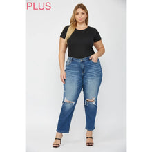 Load image into Gallery viewer, Mica Denim Mid Rise Straight Leg Distressed Jeans
