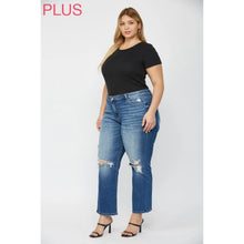 Load image into Gallery viewer, Mica Denim Mid Rise Straight Leg Distressed Jeans
