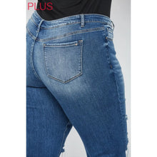 Load image into Gallery viewer, Mica Denim Mid Rise Straight Leg Distressed Jeans
