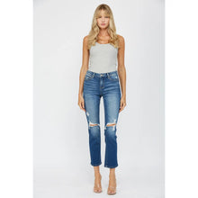 Load image into Gallery viewer, Mica Denim Mid Rise Straight Leg Distressed Jeans
