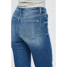Load image into Gallery viewer, Mica Denim Mid Rise Straight Leg Distressed Jeans

