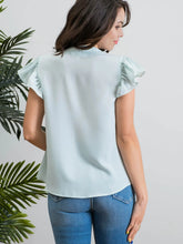 Load image into Gallery viewer, Mint Shoulder Lace Patch Woven Top - Athena&#39;s Fashion Boutique
