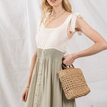 Load image into Gallery viewer, Women&#39;s Mixed Media Button Down Maxi Dress

