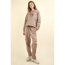 Load image into Gallery viewer, Mocha Frenchy Knit Comfy Hoodie Top &amp; Pants Set
