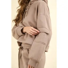 Load image into Gallery viewer, Mocha Frenchy Knit Comfy Hoodie Top &amp; Pants Set
