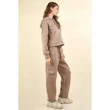 Load image into Gallery viewer, Mocha Frenchy Knit Comfy Hoodie Top &amp; Pants Set
