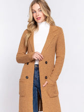 Load image into Gallery viewer, Mustard Long Sleeve Notched Collar Sweater Cardigan
