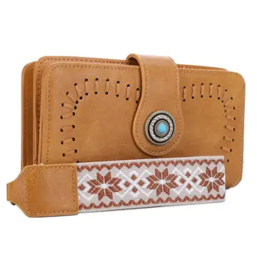 Dolly Western Wallet with Boho Wristlet Strap - Athena's Fashion Boutique