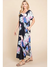 Load image into Gallery viewer, Navy Women&#39;s Floral Print Maxi Dress
