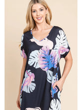 Load image into Gallery viewer, Navy Women&#39;s Floral Print Maxi Dress
