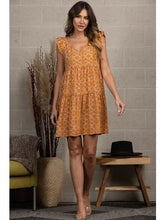 Load image into Gallery viewer, Octagon Print Dress with Ruffle Sleeves
