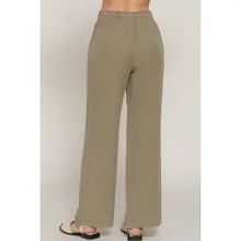 Load image into Gallery viewer, Olive Elastic Waist Tencel Long Pants
