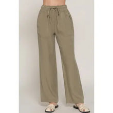 Load image into Gallery viewer, Olive Elastic Waist Tencel Long Pants
