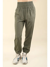 Load image into Gallery viewer, Olive High Waisted Cargo Active Joggers with Pockets
