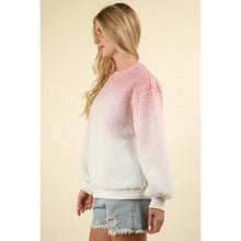 Load image into Gallery viewer, Pink Fleece Warm Cozy Ombre Oversized Knit sweater
