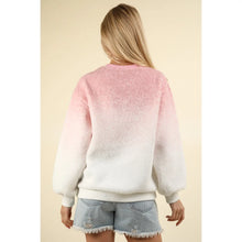 Load image into Gallery viewer, Pink Fleece Warm Cozy Ombre Oversized Knit sweater
