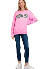 Load image into Gallery viewer, Pink Midwest Printed Fleece Round Neck Sweatshirt
