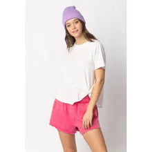 Load image into Gallery viewer, Hot Pink High-Waist Washed Twill Shorts
