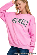 Load image into Gallery viewer, Pink Midwest Printed Fleece Round Neck Sweatshirt
