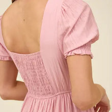 Load image into Gallery viewer, Square Neck Smocked Detail Tiered Mini Dress

