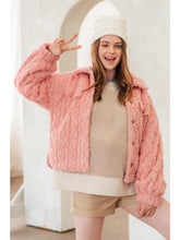 Load image into Gallery viewer, Cable Pattern Soft Fleece Fur Shacket Jacket - Athena&#39;s Fashion Boutique
