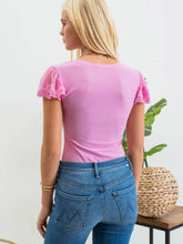 Load image into Gallery viewer, Pink Lace Sleeve Knit Top - Athena&#39;s Fashion Boutique
