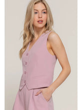 Load image into Gallery viewer, Pink V-Neckline with Front Button Closure Vest
