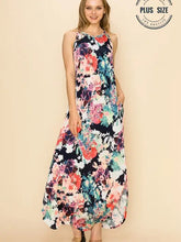 Load image into Gallery viewer, Plus Size Floral Sleeveless Maxi Dress with Pockets
