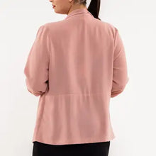 Load image into Gallery viewer, Dusty Pink 3/4 Rouched Sleeve Blazer
