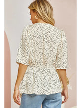 Load image into Gallery viewer, Cream Polka Dot Blouse - Athena&#39;s Fashion Boutique
